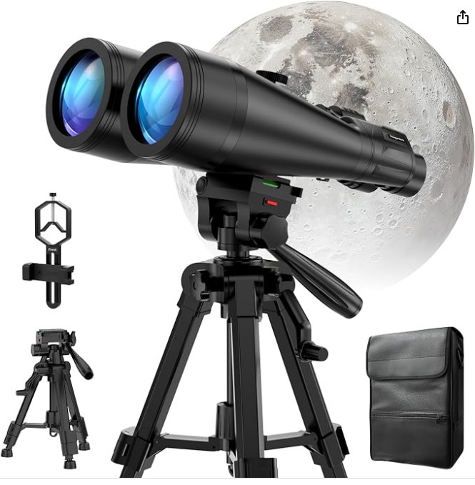 20x80 Astronomy Binoculars for Adults, High Power Stargazing Binoculars | Bak4 Prism, Low Light Vision for Moon Observation & Wildlife Watching, Includes Tripod,Tripod Adapter and Carrying Case