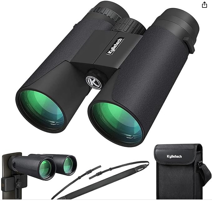Kylietech High Power 12x42 Binoculars for Adults Fogproof & Waterproof | Binoculars with BAK4 Prism, FMC Lens, Great for Bird Watching Travel Stargazing Hunting Concerts(Smartphone Adapter Included)